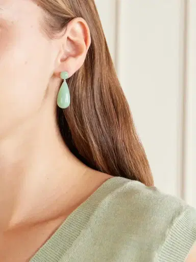 LIÉ STUDIO The Lola Sterling Silver Aventurine Earrings | Thumbnail 2 LIÉ STUDIO The Lola Sterling Silver Aventurine Earrings | Thumbnail 2