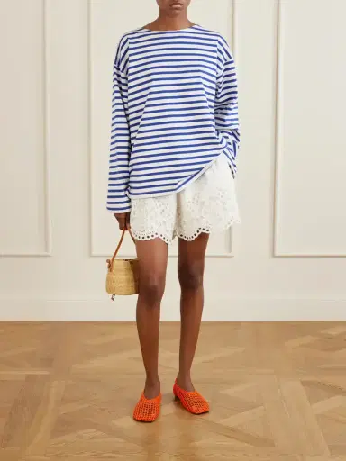 Sea Gardener Embroidered Cotton And Linen-blend Shorts | Thumbnail 2 Sea Gardener Embroidered Cotton And Linen-blend Shorts | Thumbnail 2