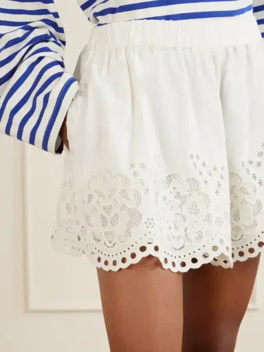 Sea Gardener Embroidered Cotton And Linen-blend Shorts | Thumbnail 5 Sea Gardener Embroidered Cotton And Linen-blend Shorts | Thumbnail 5