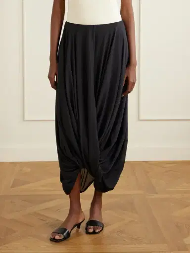 TOTEME Cocoon Draped Lyocell And Organic Cotton-blend Maxi Skirt | Thumbnail 3 TOTEME Cocoon Draped Lyocell And Organic Cotton-blend Maxi Skirt | Thumbnail 3