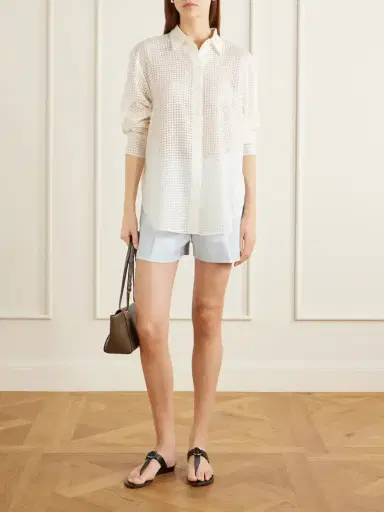 Another Tomorrow Gingham Point D’esprit Blouse | Thumbnail 2 Another Tomorrow Gingham Point D’esprit Blouse | Thumbnail 2