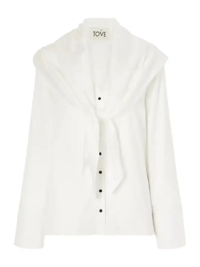 Tove Nia Scarf-detailed Cotton-poplin Shirt