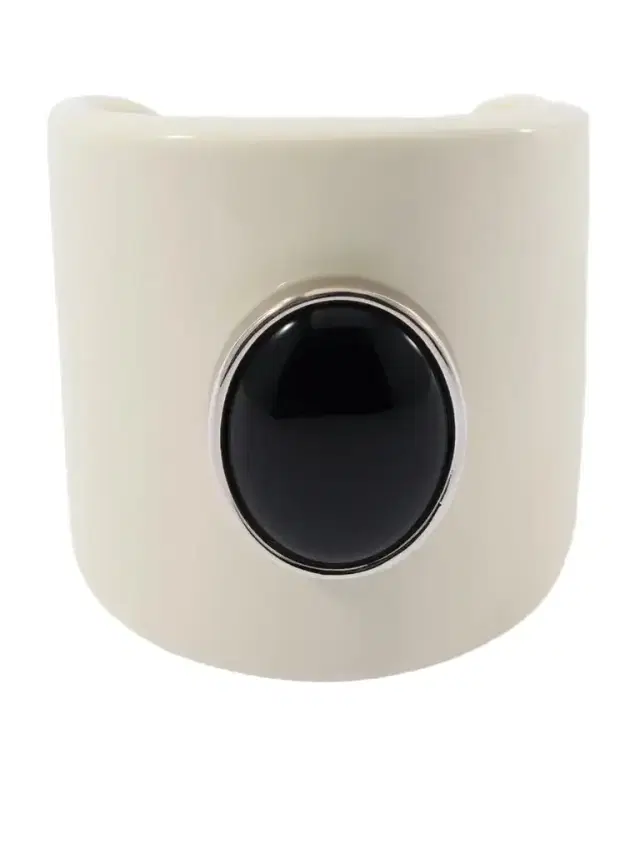Julietta Nera Rhodium-pleated, Resin And Onyx Cuff
