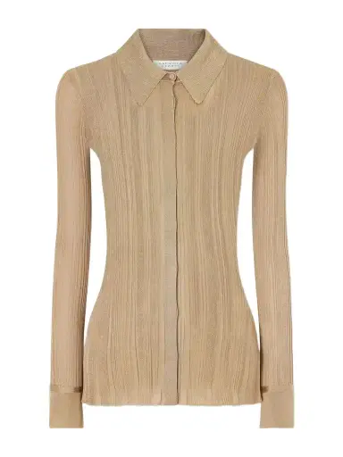Gabriela Hearst Tamar Ribbed Silk Shirt | Thumbnail 1 Gabriela Hearst Tamar Ribbed Silk Shirt | Thumbnail 1