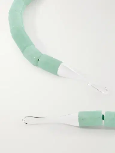 LIÉ STUDIO The Sadie Sterling Silver Aventurine Beaded Necklace | Thumbnail 3