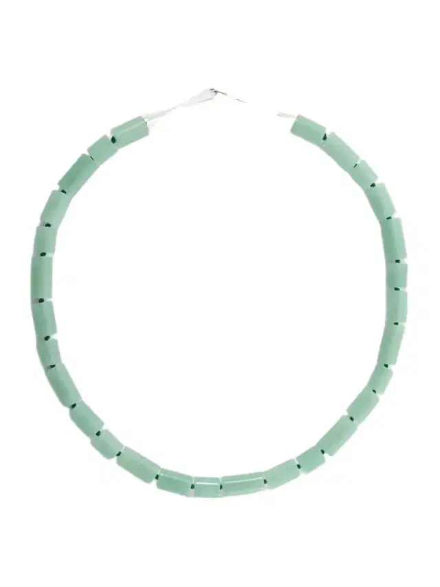 LIÉ STUDIO The Sadie Sterling Silver Aventurine Beaded Necklace