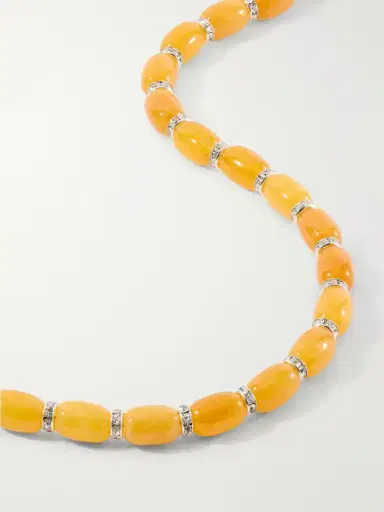 Julietta Donna Rhodium-pleated, Rhodochrosite And Crystal Beaded Necklace | Thumbnail 4 Julietta Donna Rhodium-pleated, Rhodochrosite And Crystal Beaded Necklace | Thumbnail 4