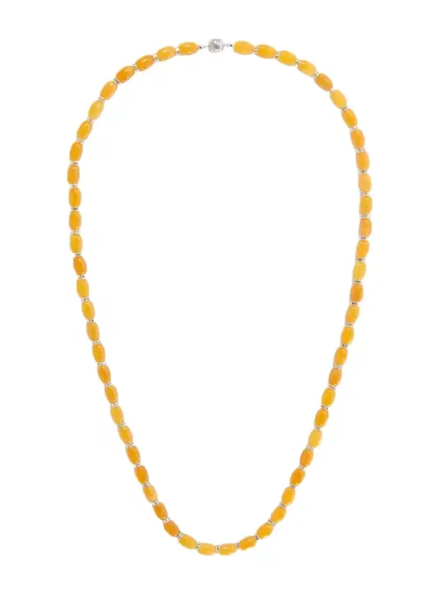 Julietta Donna Rhodium-pleated, Rhodochrosite And Crystal Beaded Necklace