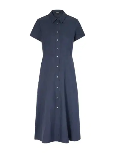 Theory Belted Pleated Satin Midi Dress | Thumbnail 1