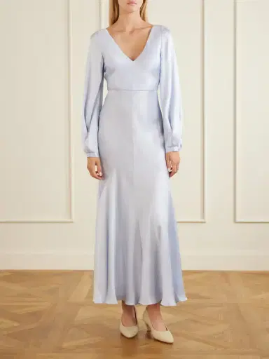 Gabriela Hearst Peyton Knotted Cut-out Satin-silk Maxi Dress | Thumbnail 2