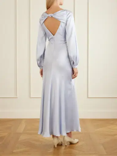 Gabriela Hearst Peyton Knotted Cut-out Satin-silk Maxi Dress | Thumbnail 3