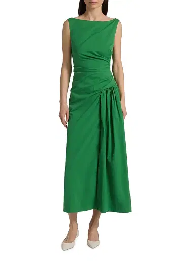 Lela Rose Women's Poplin Cotton-Blend Flounce Midi-Dress - Fern - Size 16 | Thumbnail 3 Lela Rose Women's Poplin Cotton-Blend Flounce Midi-Dress - Fern - Size 16 | Thumbnail 3