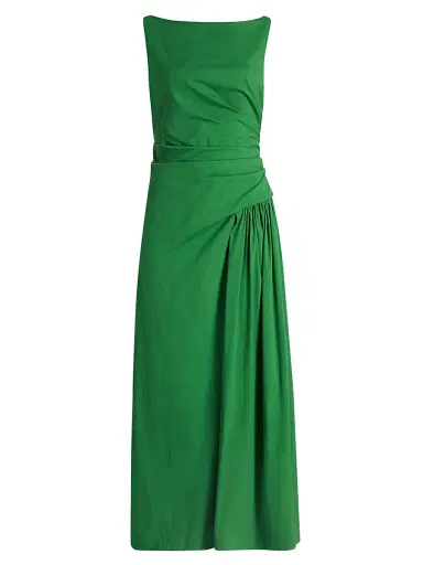 Lela Rose Women's Poplin Cotton-Blend Flounce Midi-Dress - Fern - Size 16 | Thumbnail 1 Lela Rose Women's Poplin Cotton-Blend Flounce Midi-Dress - Fern - Size 16 | Thumbnail 1