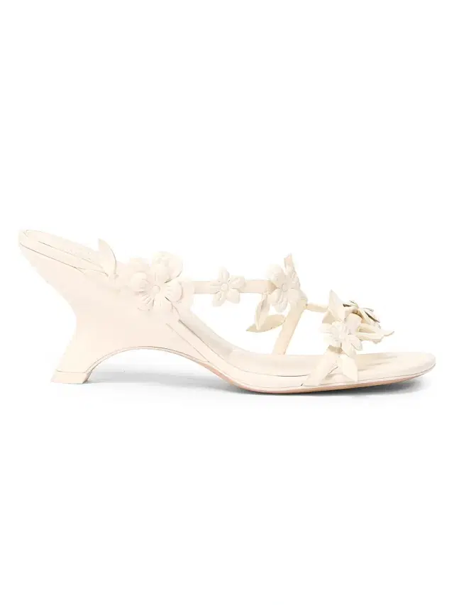 Women's Willow 75MM Floral-Appliqué Leather Wedge Sandals -