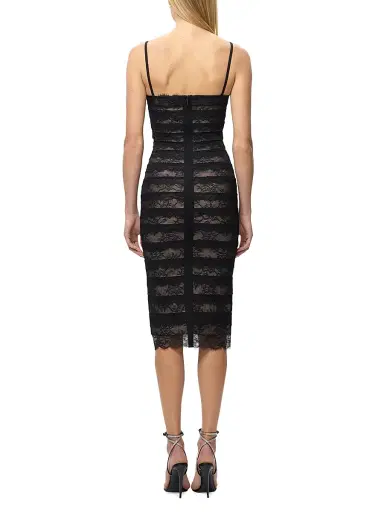 Hervé Léger Women's The Dara Lace Stripe Midi-Dress - Black - Size XL | Thumbnail 6 Hervé Léger Women's The Dara Lace Stripe Midi-Dress - Black - Size XL | Thumbnail 6