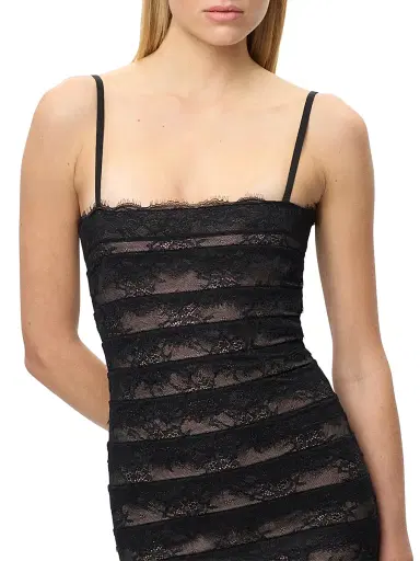 Hervé Léger Women's The Dara Lace Stripe Midi-Dress - Black - Size XL | Thumbnail 7 Hervé Léger Women's The Dara Lace Stripe Midi-Dress - Black - Size XL | Thumbnail 7