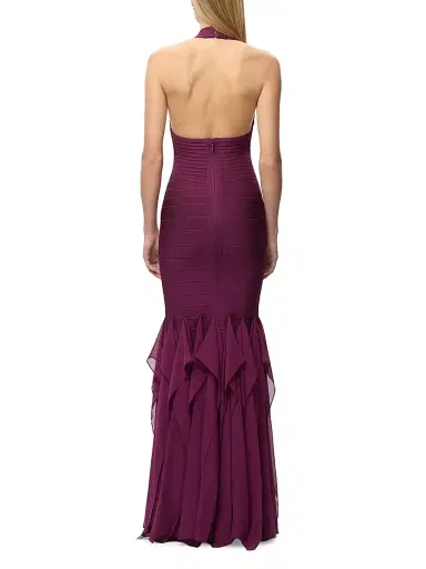Hervé Léger Women's The Louisa Bandage Chiffon Gown | Thumbnail 6 Hervé Léger Women's The Louisa Bandage Chiffon Gown | Thumbnail 6