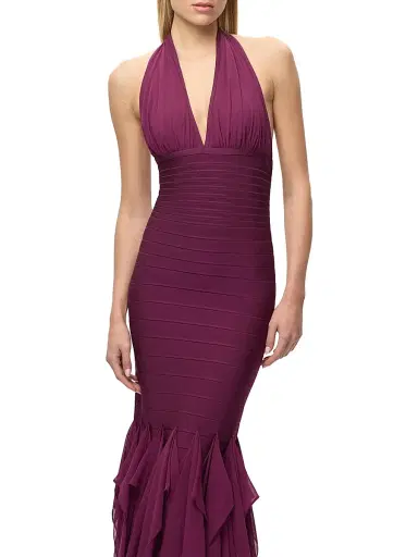 Hervé Léger Women's The Louisa Bandage Chiffon Gown | Thumbnail 7 Hervé Léger Women's The Louisa Bandage Chiffon Gown | Thumbnail 7