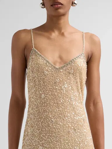 LoveShackFancy Women's Lyrica Embellished Mini Dress - Sunlit Sand | Thumbnail 5