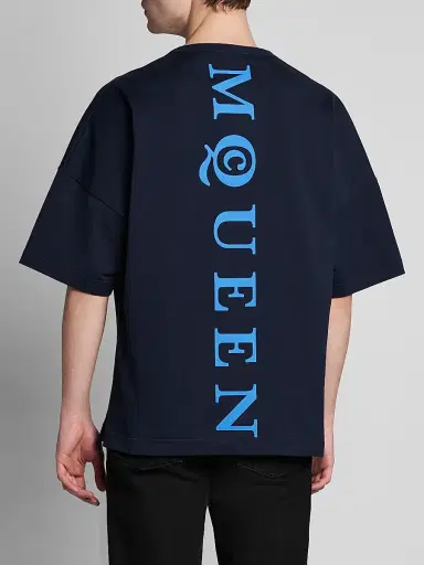 McQueen Men's Logo Cotton Crewneck T-Shirt - Black Multi | Thumbnail 5