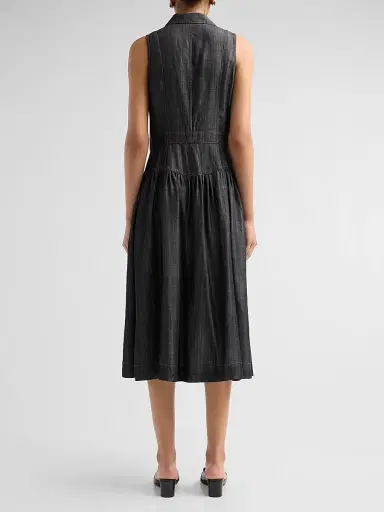 Elie Tahari Women's July The Madison Denim Midi Dress | Thumbnail 3 Elie Tahari Women's July The Madison Denim Midi Dress | Thumbnail 3