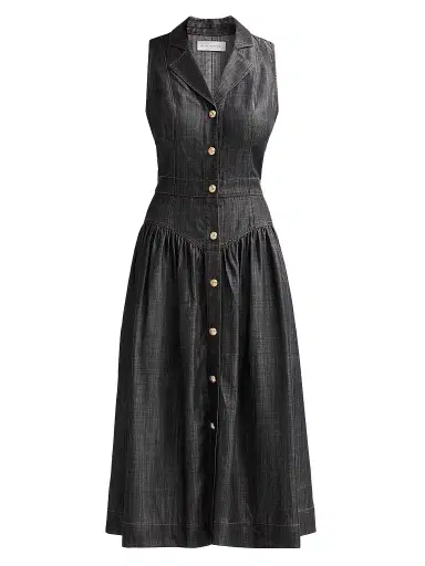 Elie Tahari Women's July The Madison Denim Midi Dress | Thumbnail 1 Elie Tahari Women's July The Madison Denim Midi Dress | Thumbnail 1