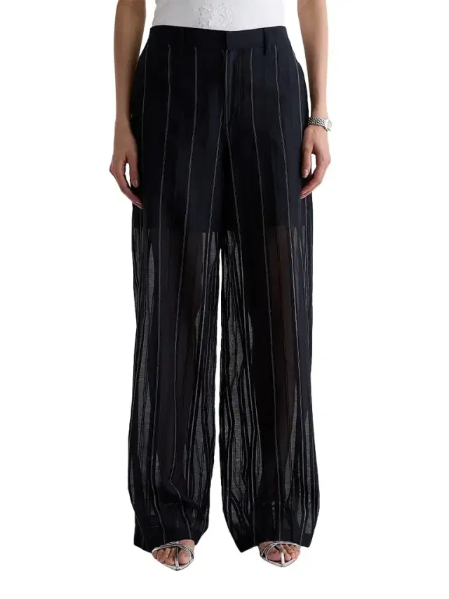 AG Jeans Women's Anna Pinstriped Cotton-Silk Trousers - Day To Night