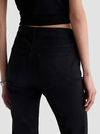 AG Jeans Women's Maisie Split-Cuff Capri Jeans - Super Black | Thumbnail 5