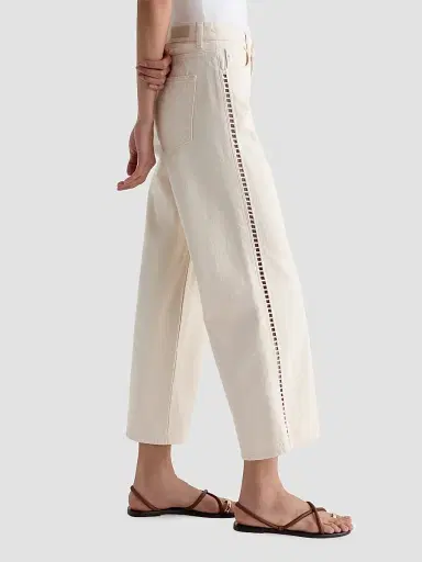 AG Jeans Women's Saige Ladder Lace-Trim Wide-Leg Crop Jeans - Fresh Air - Size 32 | Thumbnail 7 AG Jeans Women's Saige Ladder Lace-Trim Wide-Leg Crop Jeans - Fresh Air - Size 32 | Thumbnail 7