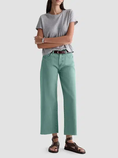 AG Jeans Women's Saige Cotton Wide-Leg Crop Jeans | Thumbnail 2