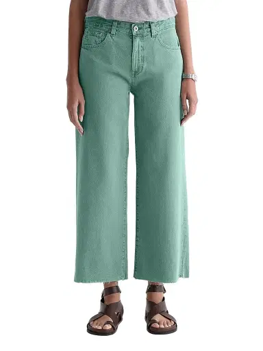 AG Jeans Women's Saige Cotton Wide-Leg Crop Jeans | Thumbnail 1