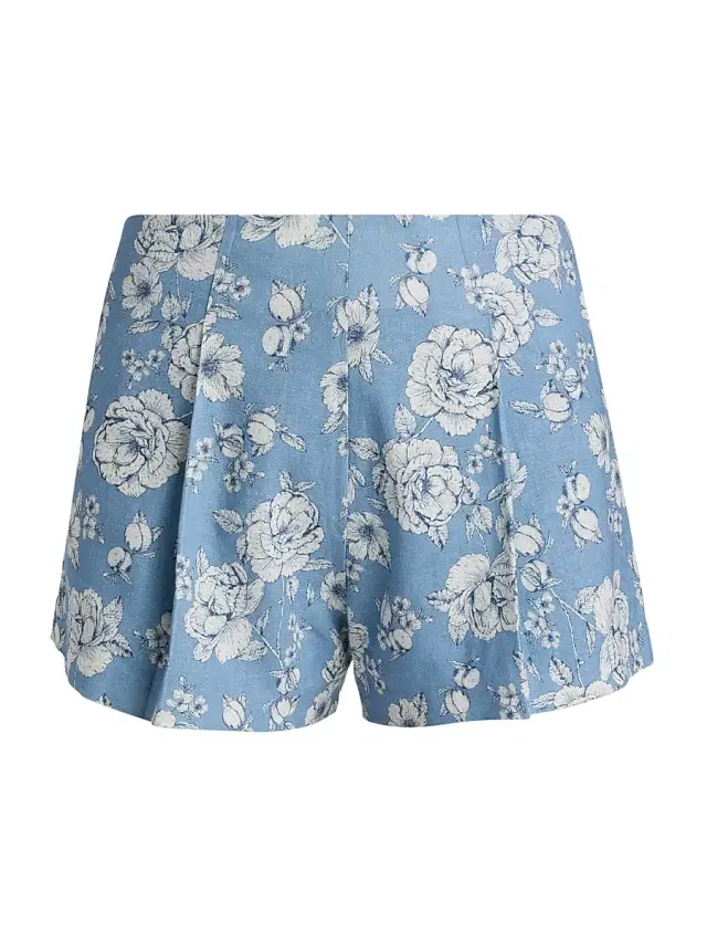 Women's Carmine Floral Linen-Blend Shorts - Heritage Toile White