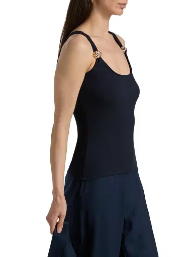 Generation Love Women's Hara Rib-Knit Tank - French Navy - Size Large | Thumbnail 4 Generation Love Women's Hara Rib-Knit Tank - French Navy - Size Large | Thumbnail 4