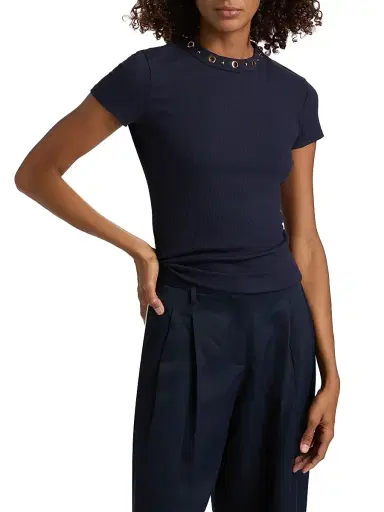 Generation Love Women's Tate Grommet Rib-Knit Top | Thumbnail 3