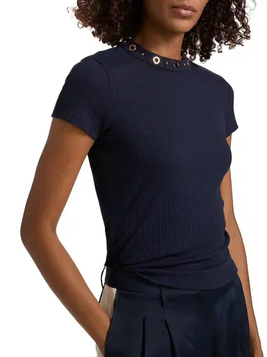 Generation Love Women's Tate Grommet Rib-Knit Top | Thumbnail 6