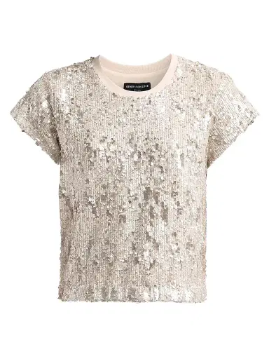 Generation Love Women's Kai Mixed Sequined Top - Silvery Champagne - Size Small | Thumbnail 1