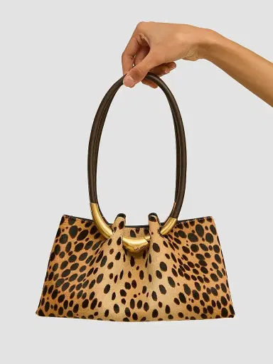 Cult Gaia Women's Asa Cheetah Print Hair-On-Hide Shoulder Bag - Cheetah | Thumbnail 2