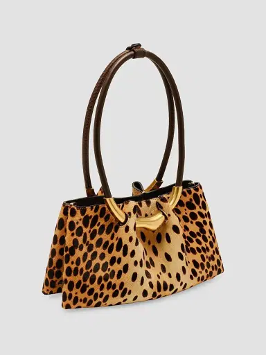Cult Gaia Women's Asa Cheetah Print Hair-On-Hide Shoulder Bag - Cheetah | Thumbnail 3