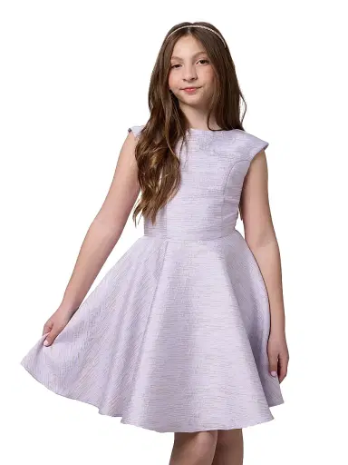 Un Deux Trois Girl's Lace Cap-Sleeve Dress - Lilac - Size 16 | Thumbnail 3 Un Deux Trois Girl's Lace Cap-Sleeve Dress - Lilac - Size 16 | Thumbnail 3
