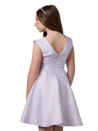 Un Deux Trois Girl's Lace Cap-Sleeve Dress - Lilac - Size 16 | Thumbnail 4 Un Deux Trois Girl's Lace Cap-Sleeve Dress - Lilac - Size 16 | Thumbnail 4