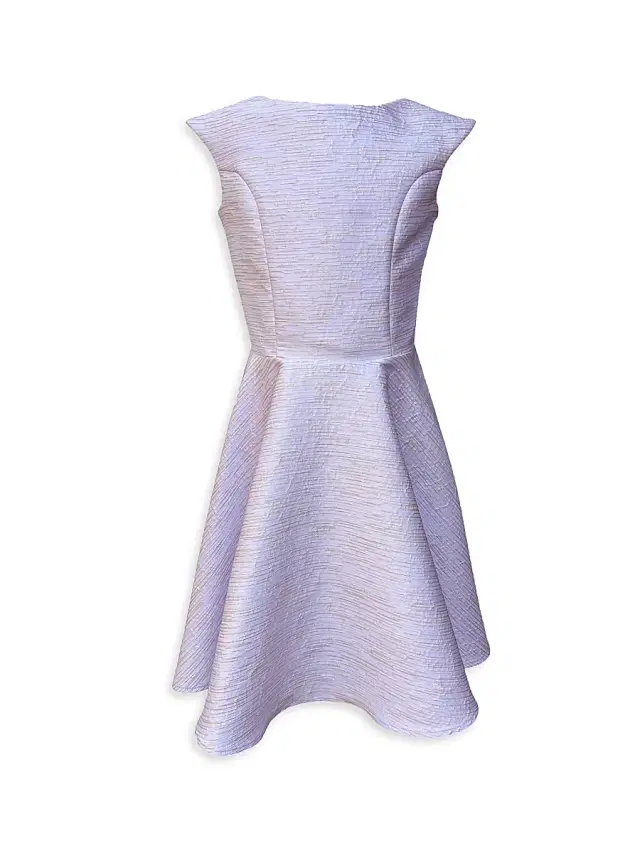 Un Deux Trois Girl's Lace Cap-Sleeve Dress - Lilac