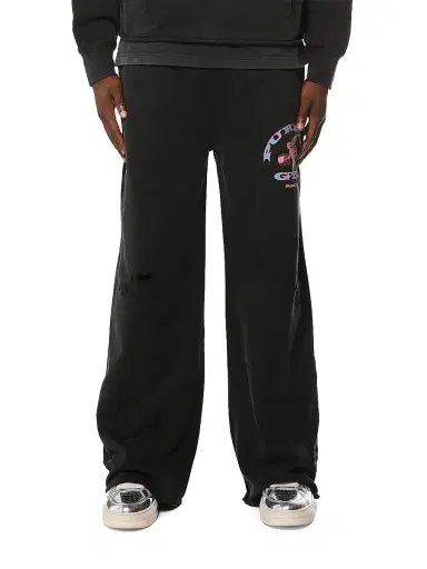 Purple Brand Men's Medium-Weight Cotton Wide-Leg Sweatpants - Black - Size XXL | Thumbnail 1