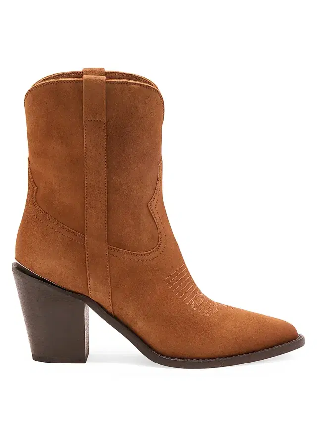 Partlow Women's Leigh Anne 90MM Suede Ankle Boots - Teak