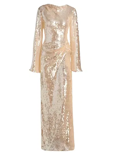 Lapointe Women's Sequined Side Tuck Gown - Ecru - Size 12 | Thumbnail 1