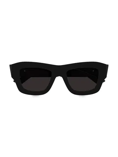 Bottega Veneta Women's Flat 50MM Squared Sunglasses - Black | Thumbnail 3