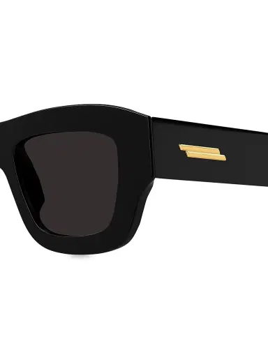 Bottega Veneta Women's Flat 50MM Squared Sunglasses - Black | Thumbnail 4