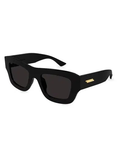 Bottega Veneta Women's Flat 50MM Squared Sunglasses - Black | Thumbnail 1
