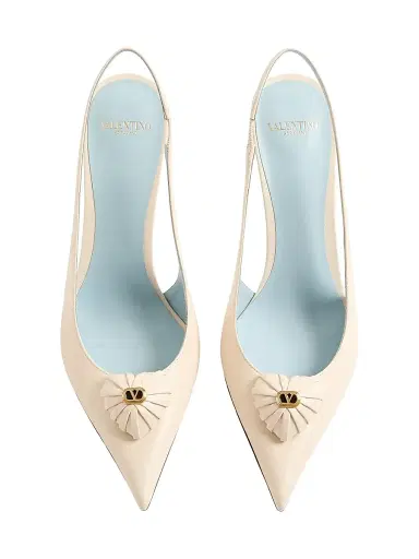 Valentino Garavani Women's Coeur Royal 75MM Slingback Pumps in Kidskin | Thumbnail 4