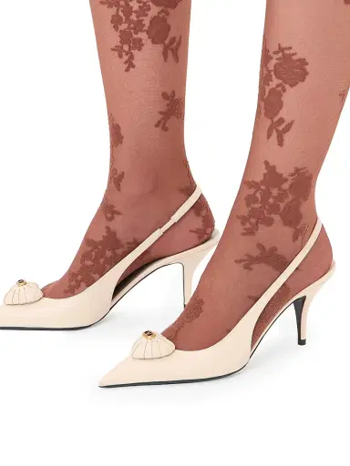 Valentino Garavani Women's Coeur Royal 75MM Slingback Pumps in Kidskin | Thumbnail 7
