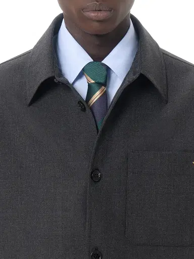 Valentino Men's Shirt Jacket in Nylon Gabardine with VGold | Thumbnail 5
